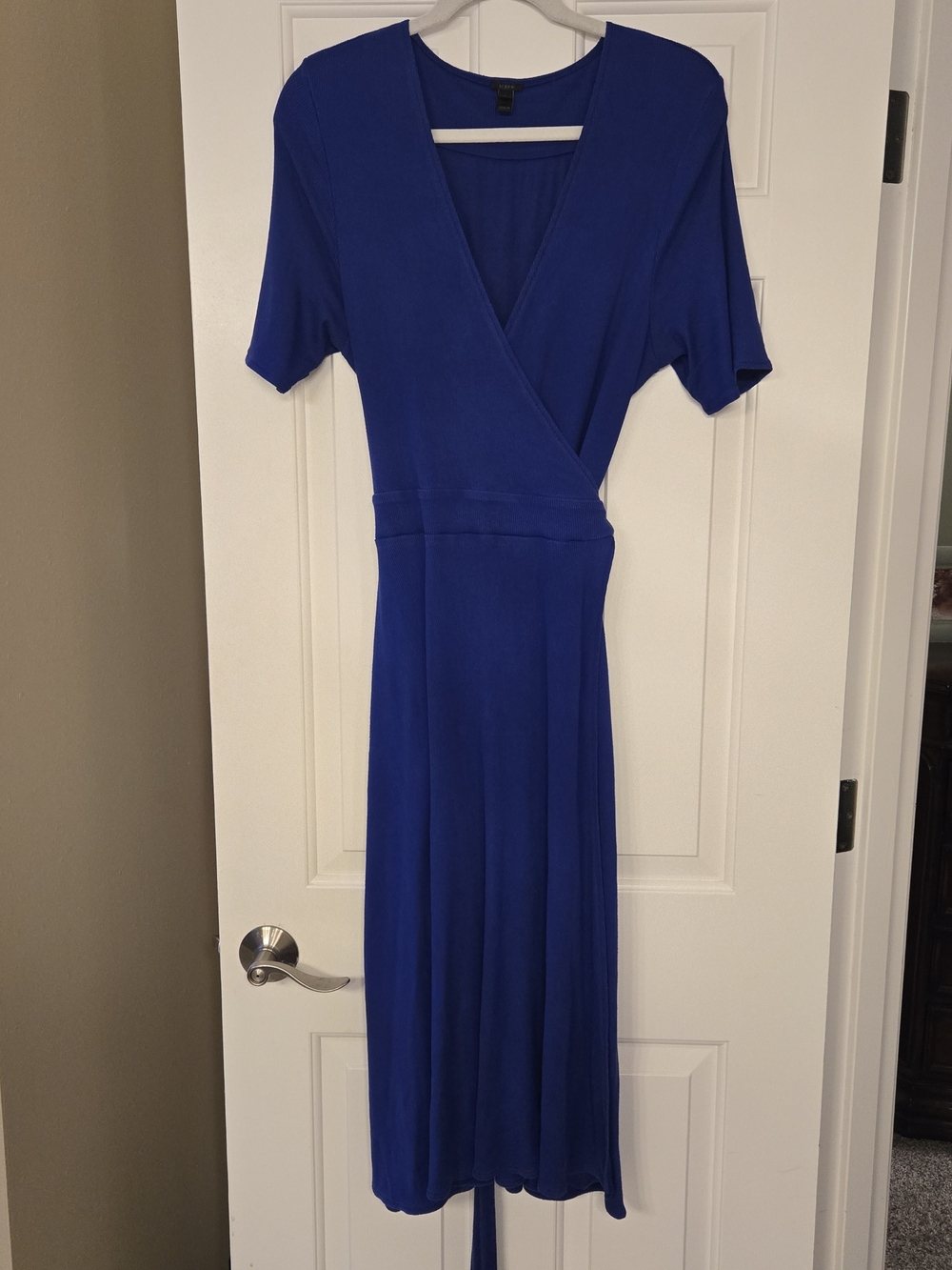 J. Crew Cobalt Blue Wrap-Style Midi Dress